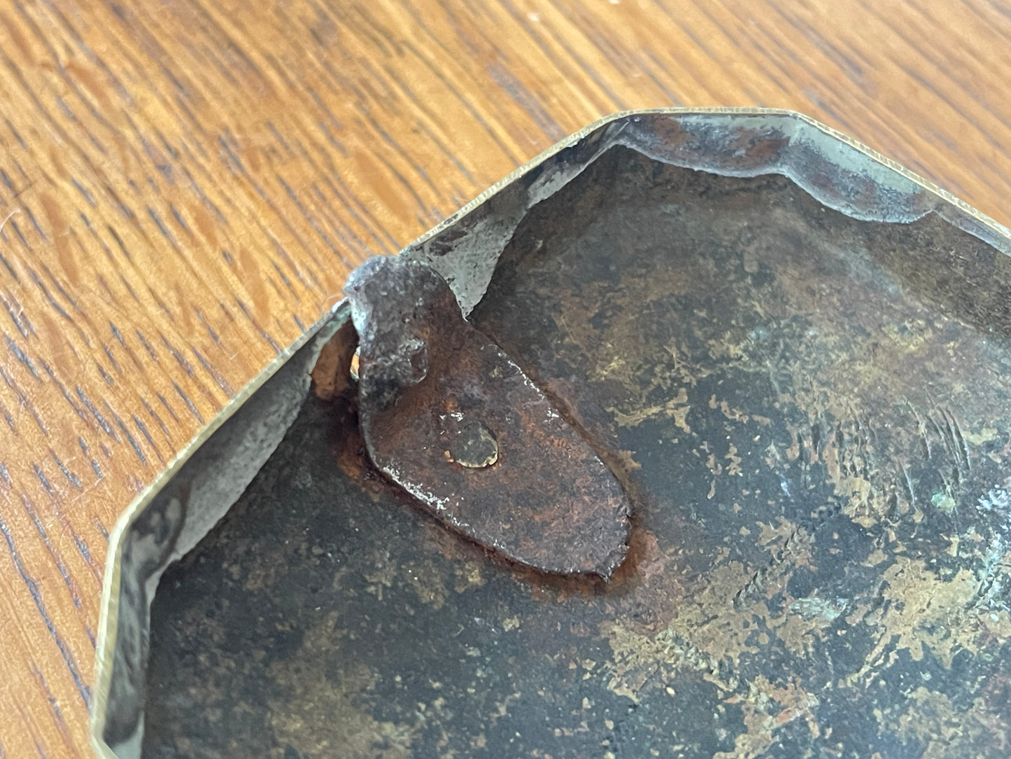 Antique British Brass Snuff Box – Hand Engraved ‘John Hall 1856’ with Wriggle-Work Decoration (c.1856)