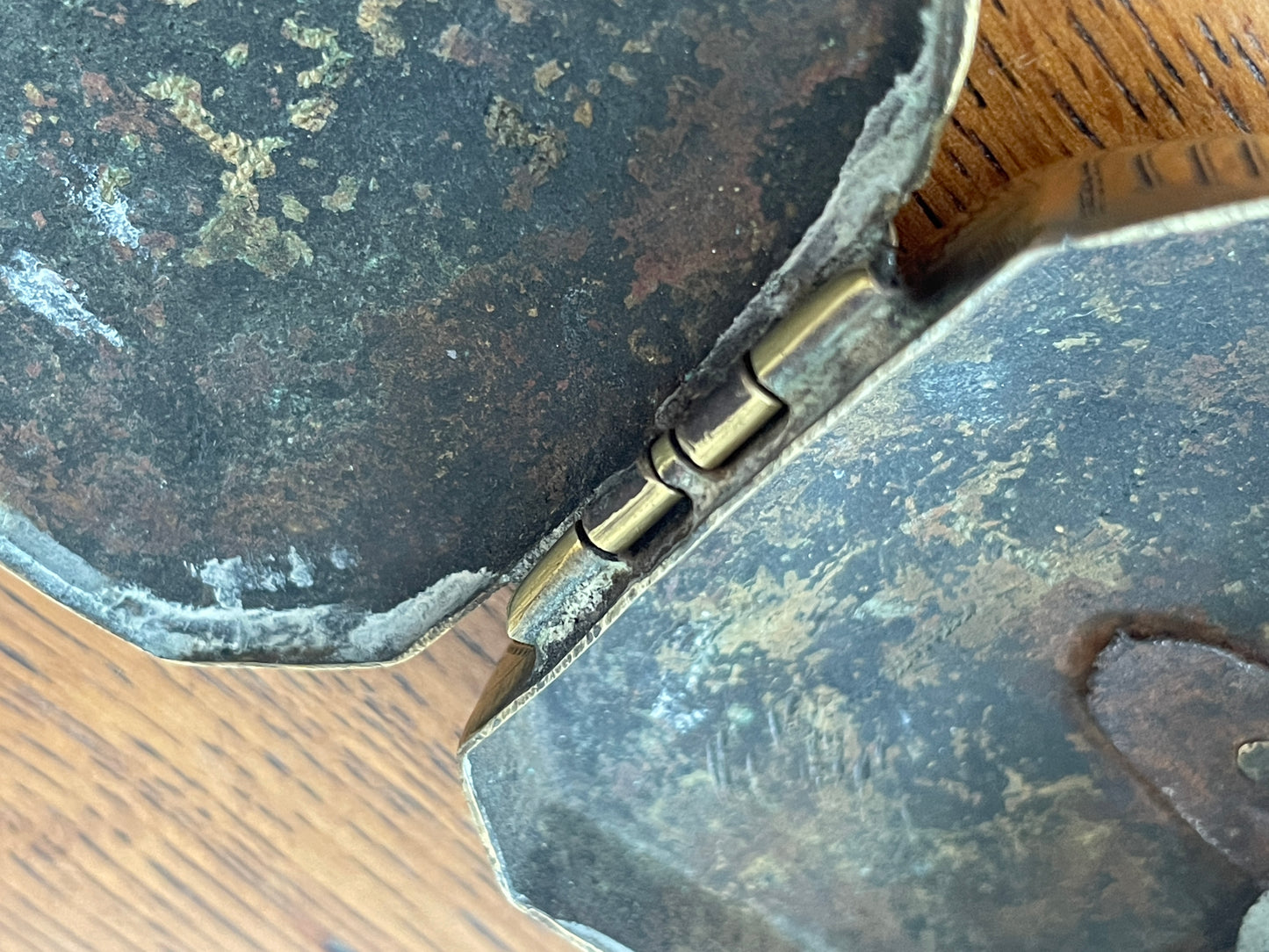 Antique British Brass Snuff Box – Hand Engraved ‘John Hall 1856’ with Wriggle-Work Decoration (c.1856)