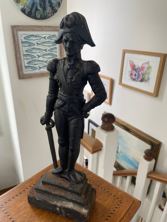 Vintage Cast Iron Admiral Lord Nelson Doorstop – Large Decorative Figure (c.1900–1930)