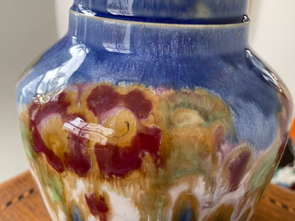 Royal Doulton Lambeth Stoneware Vase – Shape 4625, Sung-Style X8863 Drip Glaze, Decorated by Cissie Camplin (c.1925–1935)