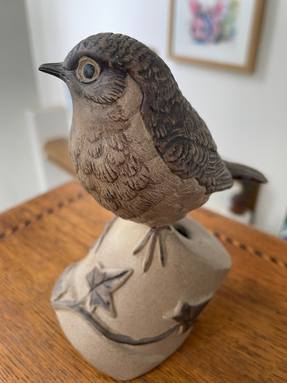 Antique English Stoneware Bird – Hand-Modelled Poole Pottery Wildlife Figure (c.1970s)