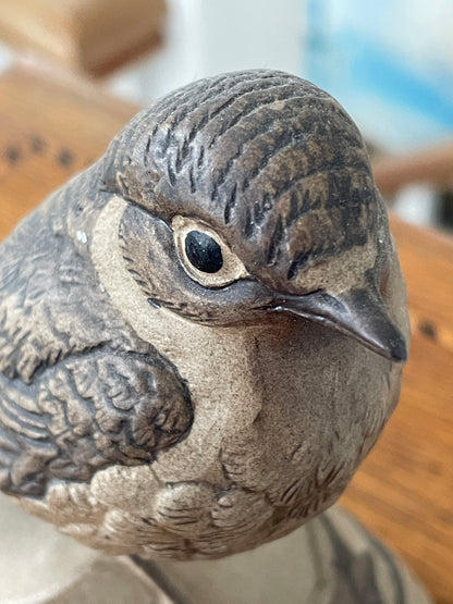 Antique English Stoneware Bird – Hand-Modelled Poole Pottery Wildlife Figure (c.1970s)
