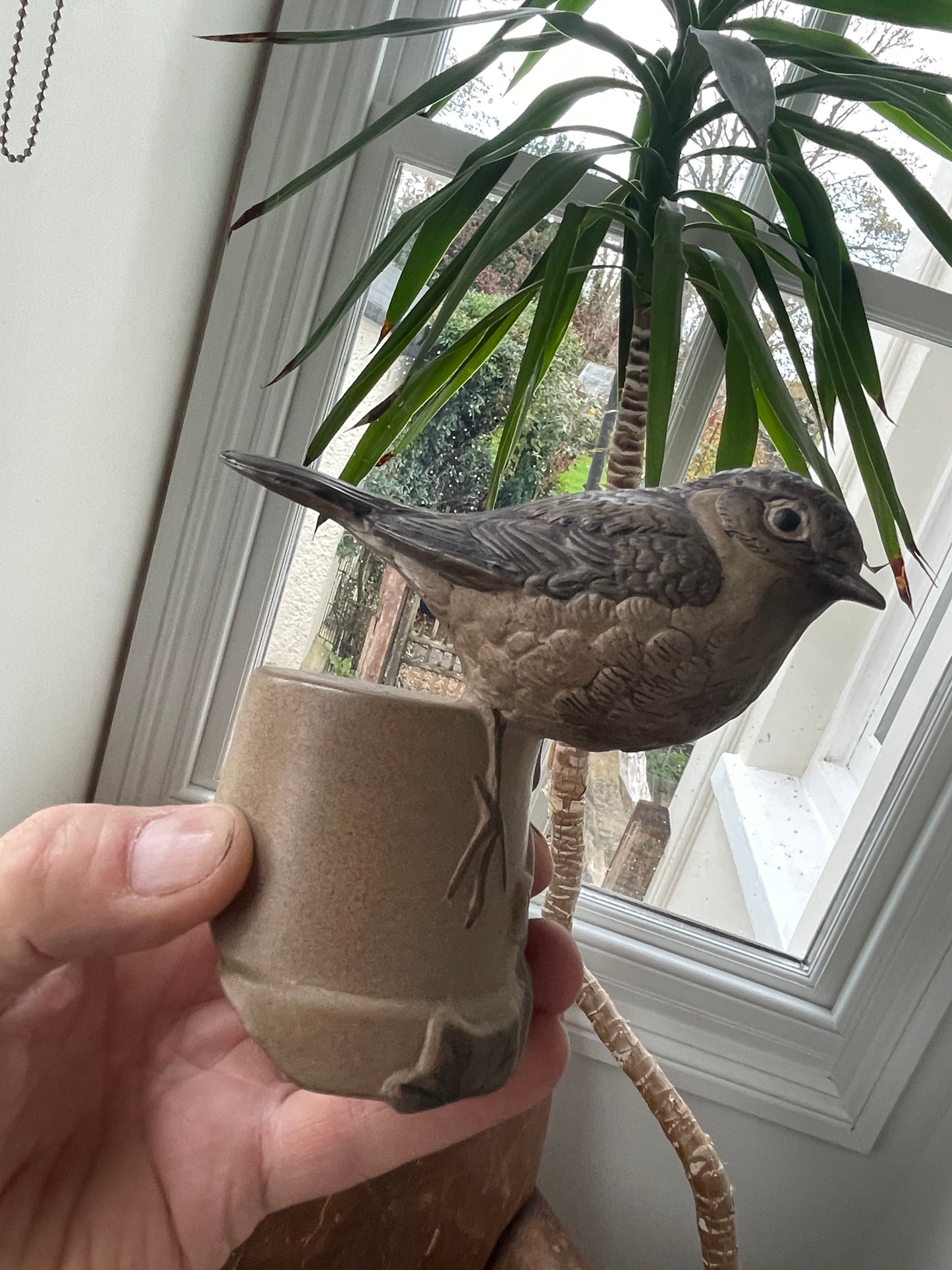Antique English Stoneware Bird – Hand-Modelled Poole Pottery Wildlife Figure (c.1970s)