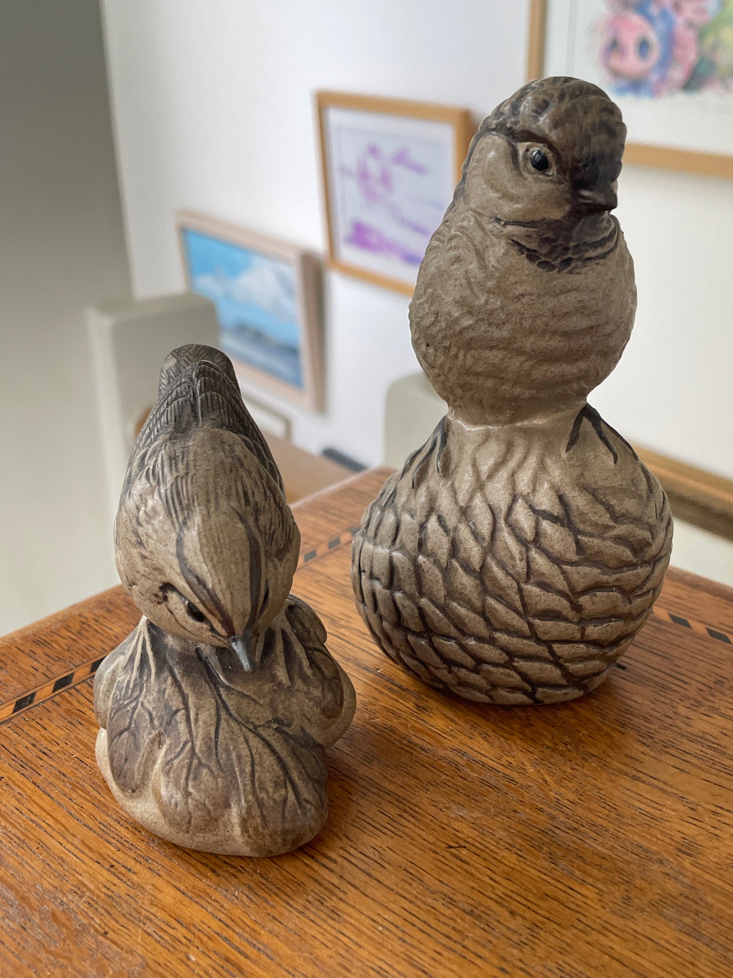 Vintage Poole Pottery Stoneware Birds – Likely Jean Soper Modelled Pair (c.1970s–1980s)