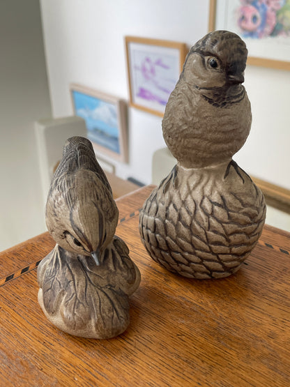 Vintage Poole Pottery Stoneware Birds – Likely Jean Soper Modelled Pair (c.1970s–1980s)