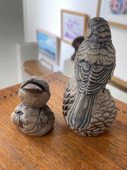 Vintage Poole Pottery Stoneware Birds – Likely Jean Soper Modelled Pair (c.1970s–1980s)