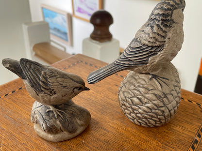 Vintage Poole Pottery Stoneware Birds – Likely Jean Soper Modelled Pair (c.1970s–1980s)