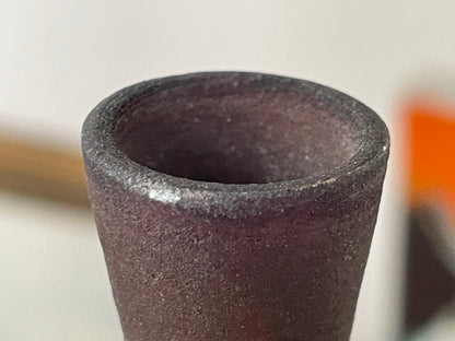 Studio Pottery Smoke-Fired Vase – Hand-Thrown Stoneware with Iridescent Fireclouds (Signed ‘SN’, c.20th Century)