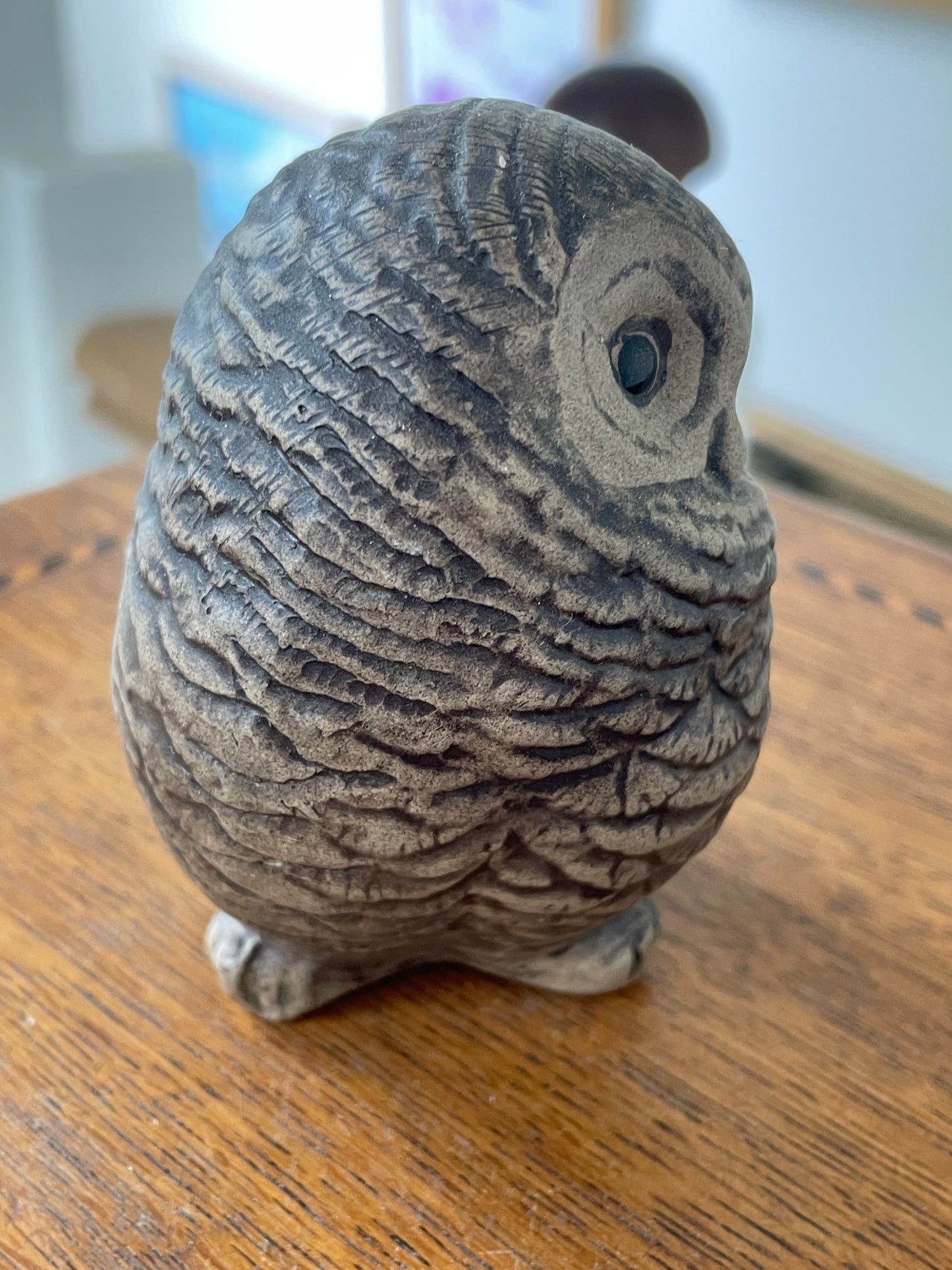 Vintage Poole Pottery Stoneware Owl – Hand-Modelled Bird Figure with Stamped Base (c.1970s)