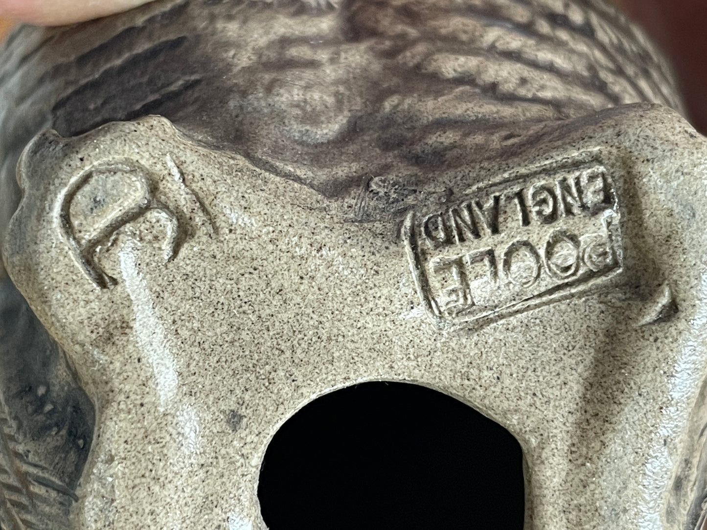 Vintage Poole Pottery Stoneware Owl – Hand-Modelled Bird Figure with Stamped Base (c.1970s)