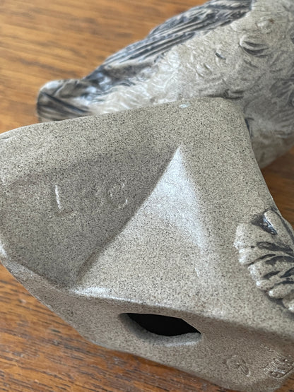 Poole Pottery Stoneware Bird – Small Wren Study with Incised Feathers (c.1970s)
