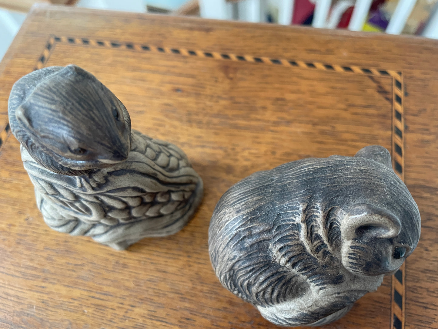 Vintage Poole Pottery Stoneware Animals – Pair of Hand-Modelled Otter Figures (c.1970s–1980s)