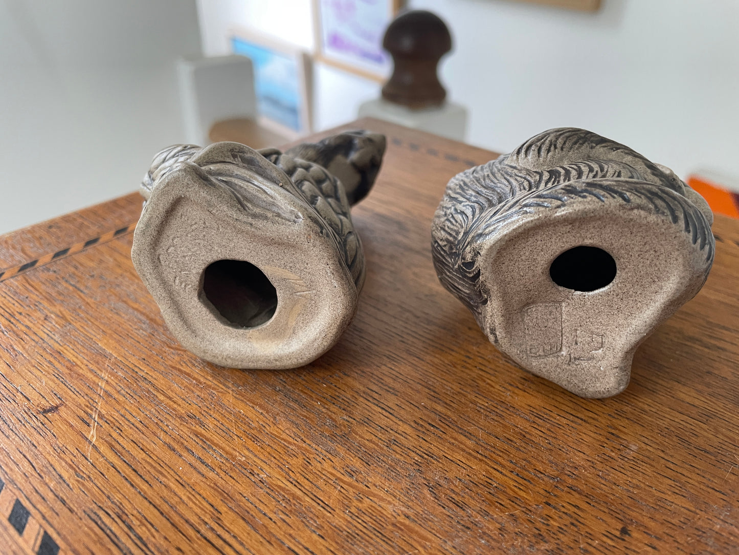 Vintage Poole Pottery Stoneware Animals – Pair of Hand-Modelled Otter Figures (c.1970s–1980s)