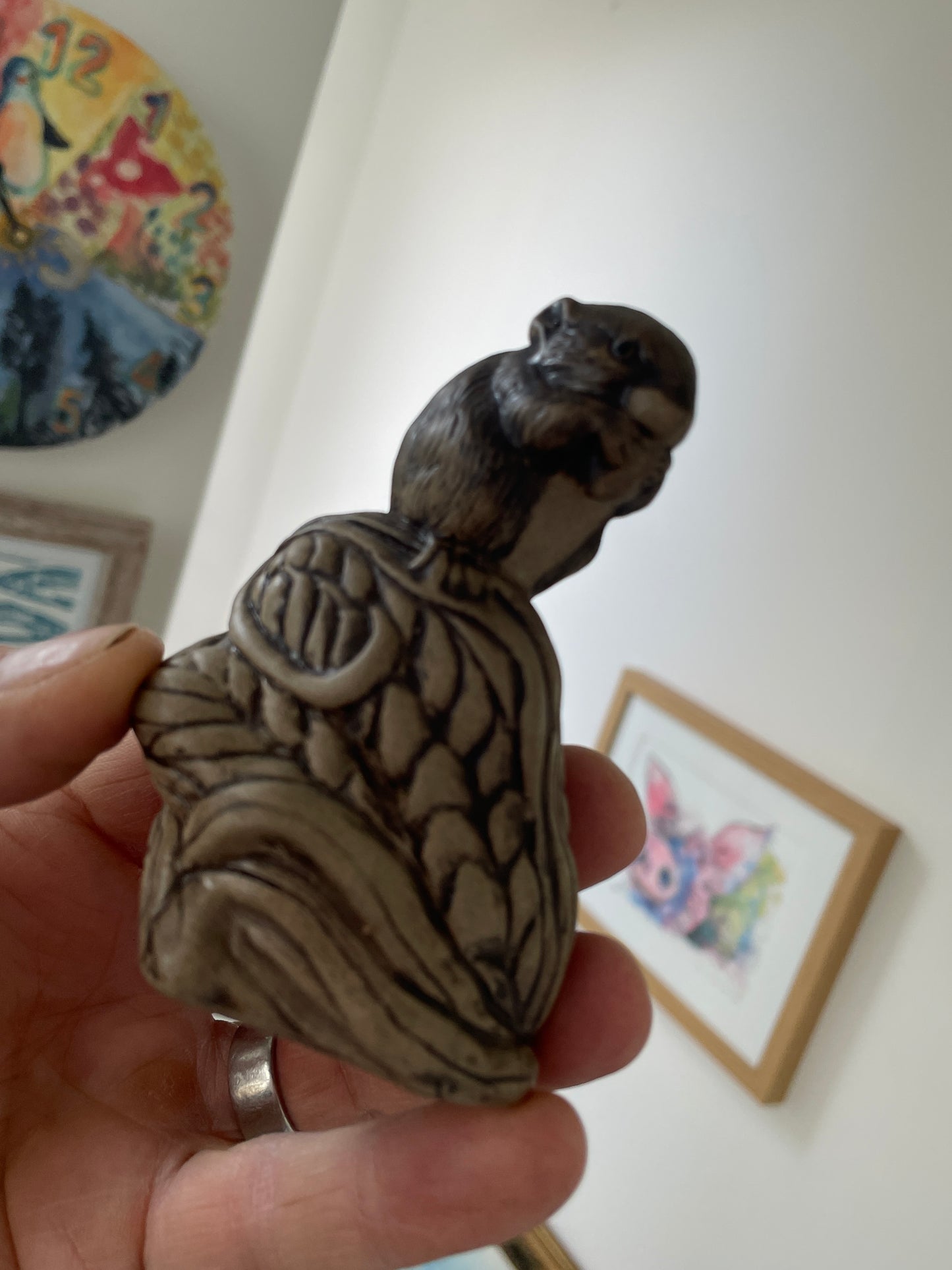 Vintage Poole Pottery Stoneware Animals – Pair of Hand-Modelled Otter Figures (c.1970s–1980s)