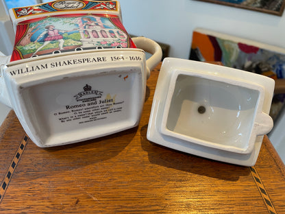 Vintage Sadler Staffordshire Teapot – ‘Romeo and Juliet’ Shakespeare Series (c.1970s–1980s)