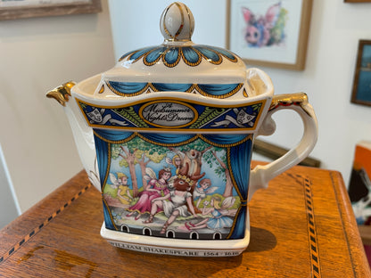 Vintage Sadler Staffordshire Teapot – ‘A Midsummer Night’s Dream’ Shakespeare Design (c.1970s–1980s)
