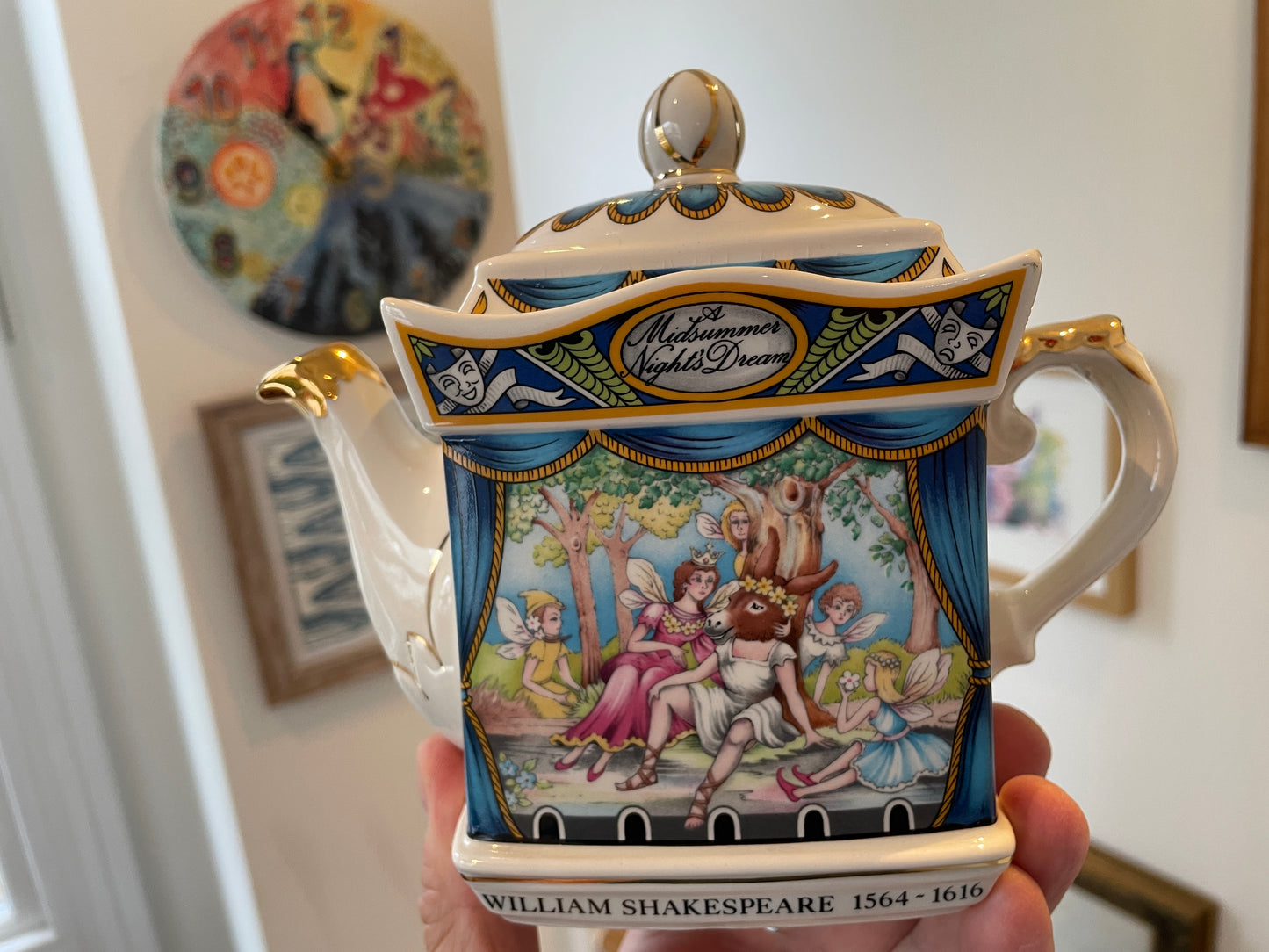 Vintage Sadler Staffordshire Teapot – ‘A Midsummer Night’s Dream’ Shakespeare Design (c.1970s–1980s)