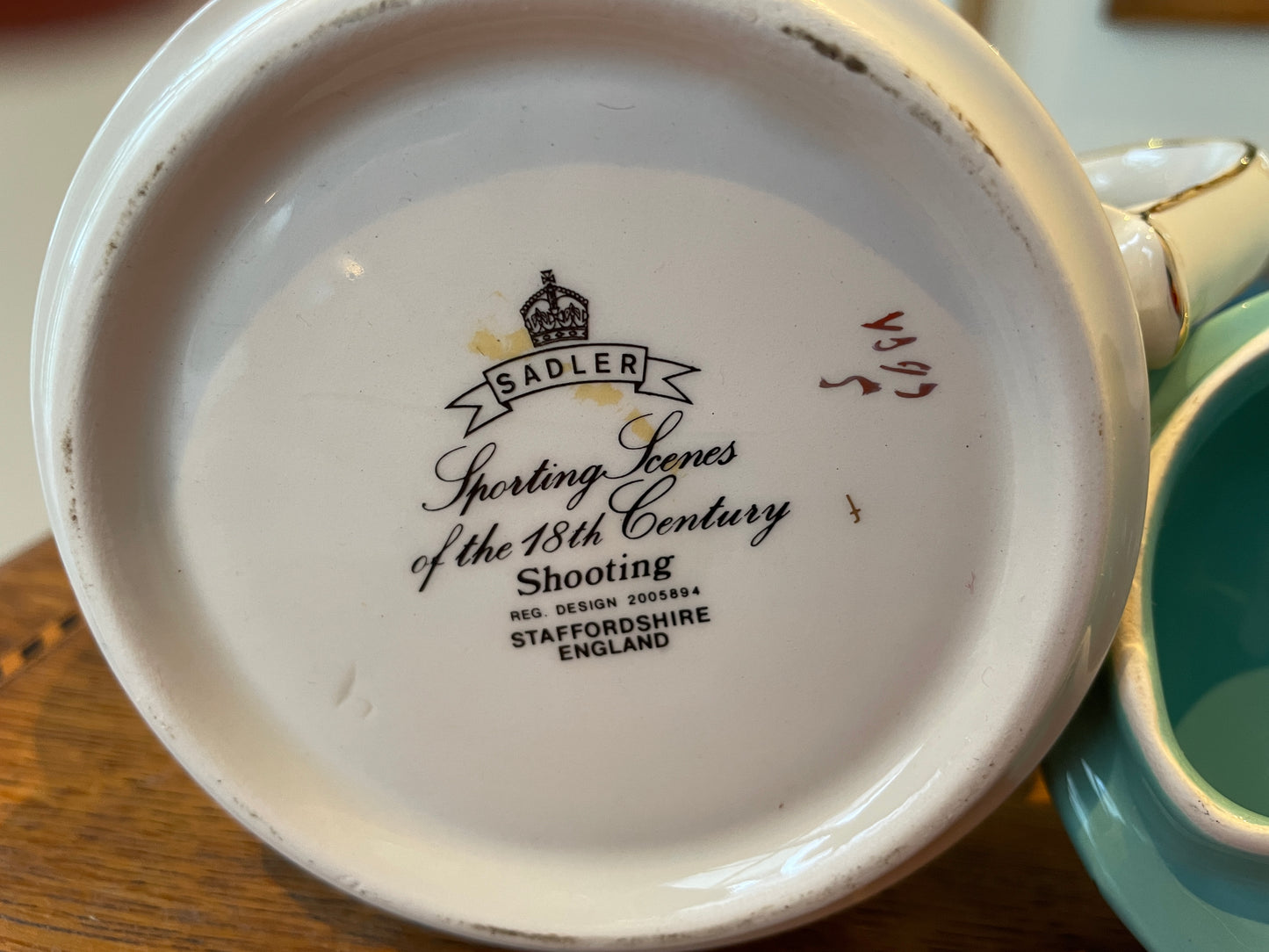 Vintage Sadler Staffordshire Teapot – ‘Sporting Scenes of the 18th Century: Shooting’ (c.1970s–1980s)