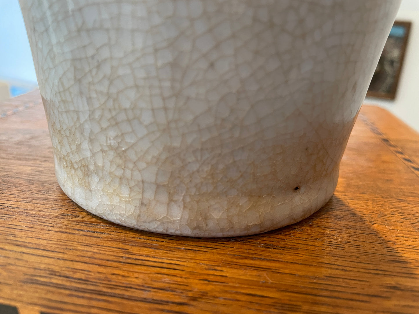 Antique Chinese Crackle-Glazed Vase – Applied Green Dragon with Loop Handles (c.1880–1910)