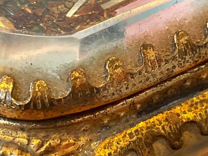 Antique French Bevelled Glass Souvenir Casket – “La Cathédrale de Reims Avant Guerre” Gilt Metal Trinket Box (c.1900–1914)