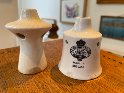 Antique English Creamware Pie Funnels – ‘Gourmet Pie Cup’ Patent RD 369793 (c.1900