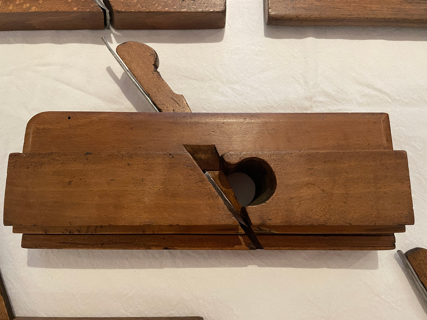 Antique British Beech Moulding Planes – Set of Five Named Late Victorian Woodworking Tools (c.1880–1920)