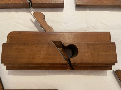 Antique British Beech Moulding Planes – Set of Five Named Late Victorian Woodworking Tools (c.1880–1920)
