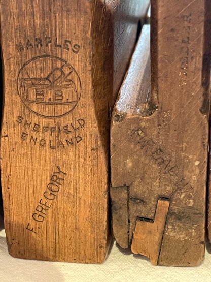 Antique British Wooden Moulding Planes – Set of Five Mixed Makers & Profiles (19th–Early 20th Century) 2