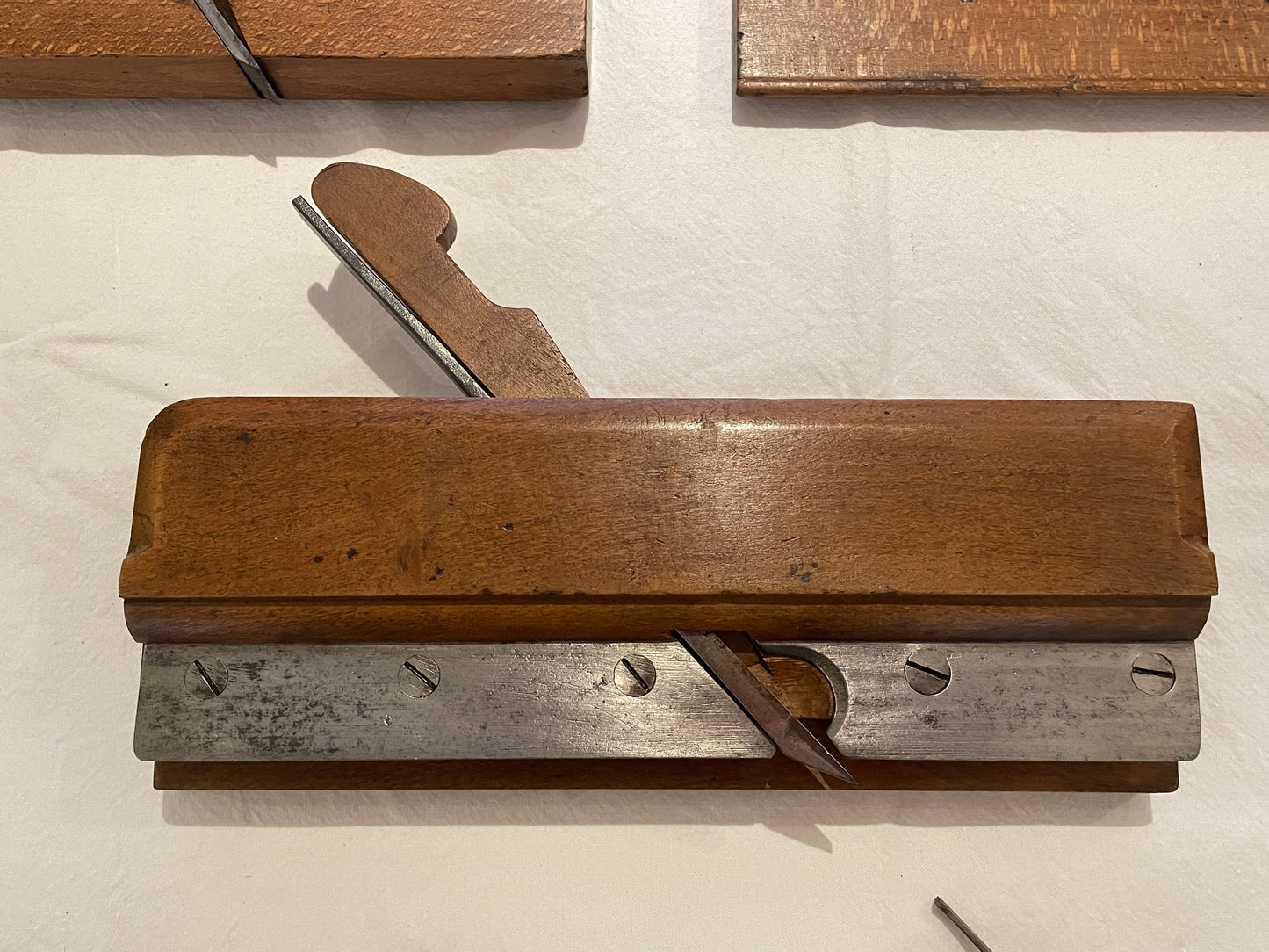 Antique British Wooden Moulding Planes – Set of Five Mixed Makers (19th–Early 20th Century)3