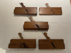Antique British Beech Moulding Planes – Set of 5 Mixed Profiles with Maker’s Marks (c.1890–1920)4
