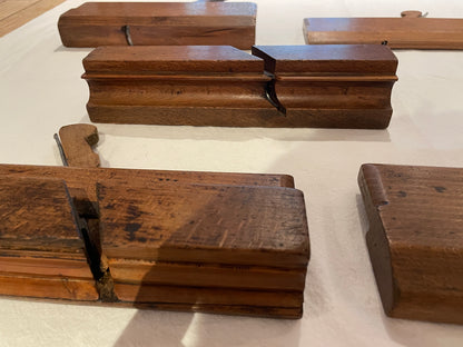 Antique British Beech Moulding Planes – Set of 5 Mixed Profiles with Maker’s Marks (c.1890–1920)4