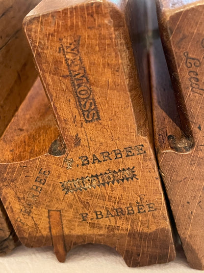 Antique British Beech Moulding Planes – Set of 5 Mixed Profiles with Maker’s Marks (c.1890–1920)4