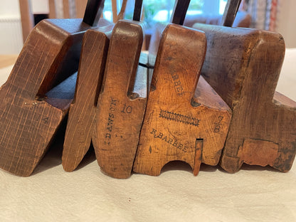 Antique British Beech Moulding Planes – Set of 5 Mixed Profiles with Maker’s Marks (c.1890–1920)4