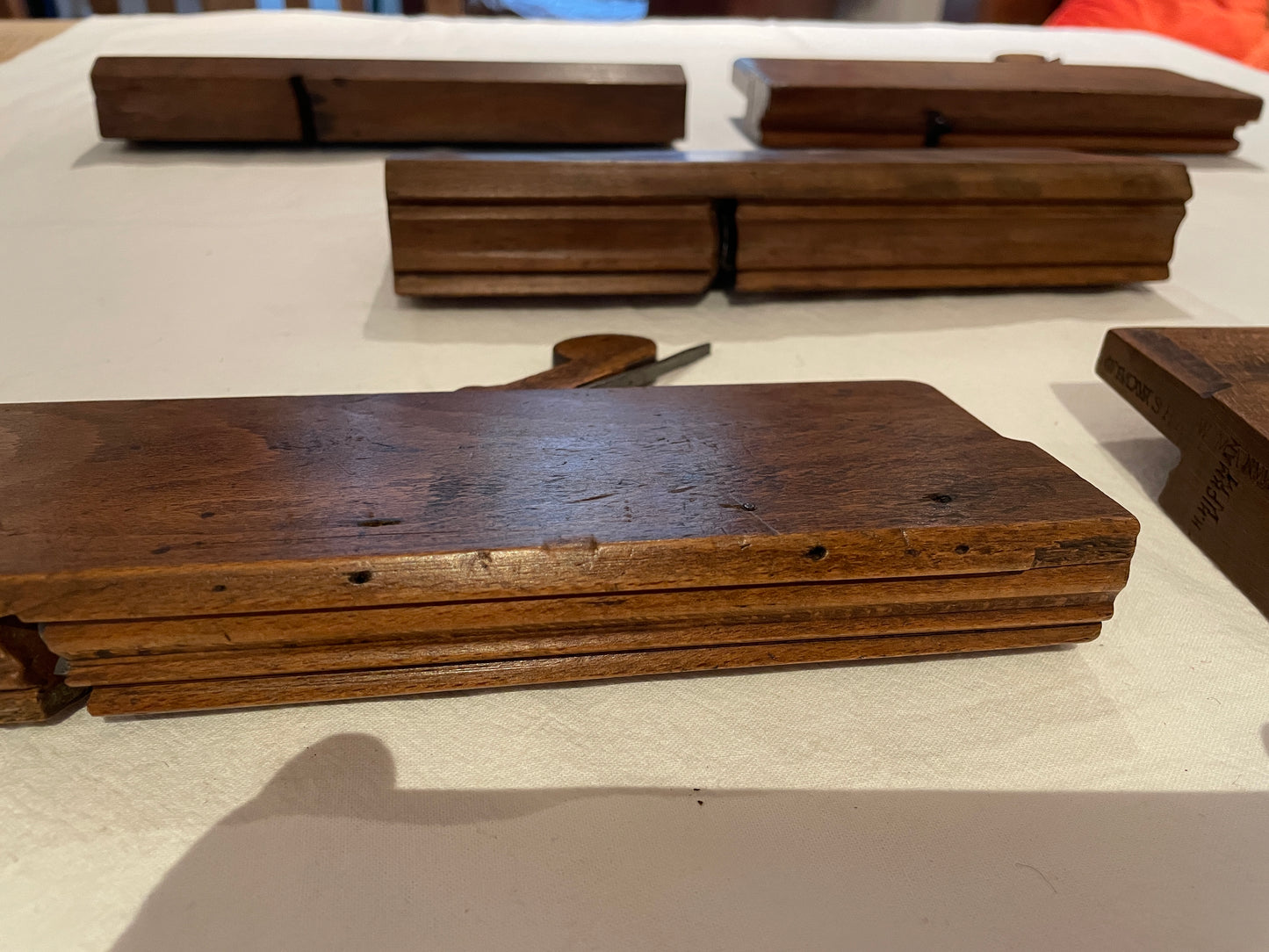 Set of 5 Antique British Wooden Moulding Planes – Including Hickman & Blackman Makers (19th Century)5