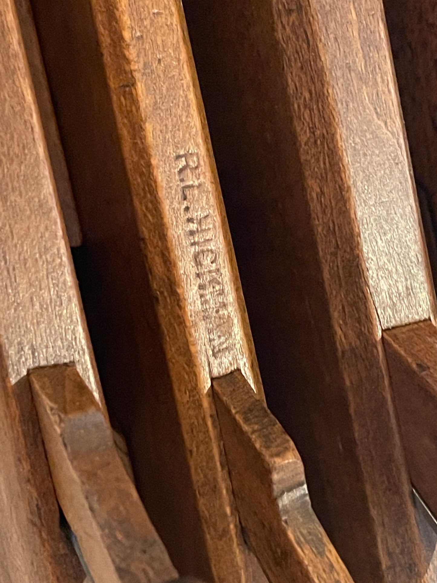 Set of 5 Antique British Wooden Moulding Planes – Including Hickman & Blackman Makers (19th Century)5
