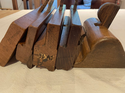 Antique British Wooden Moulding Planes – Set of Five Mixed Makers (c.19th Century)6