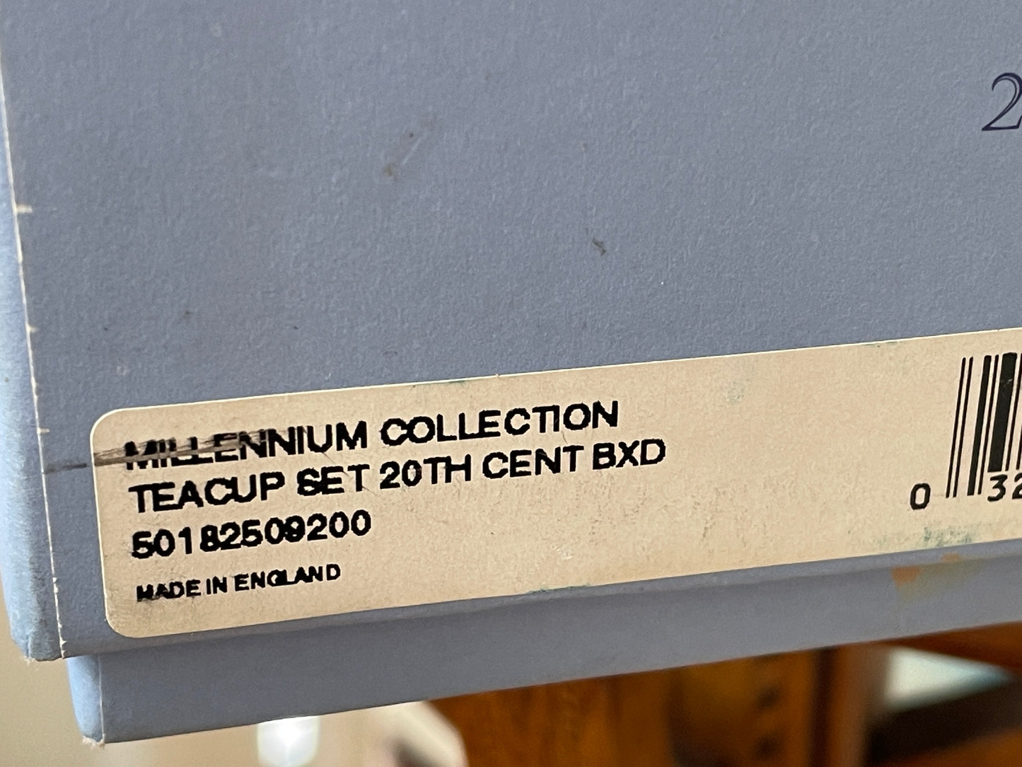 Contemporary Wedgwood Bone China – Millennium Collection ‘20th Century’ Teacup & Saucer Set (1999)