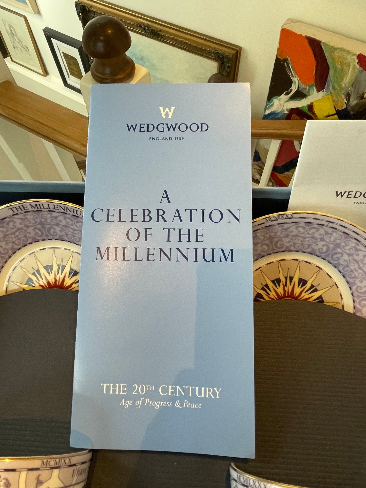 Contemporary Wedgwood Bone China – Millennium Collection ‘20th Century’ Teacup & Saucer Set (1999)