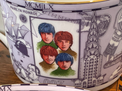 Contemporary Wedgwood Bone China – Millennium Collection ‘20th Century’ Teacup & Saucer Set (1999)