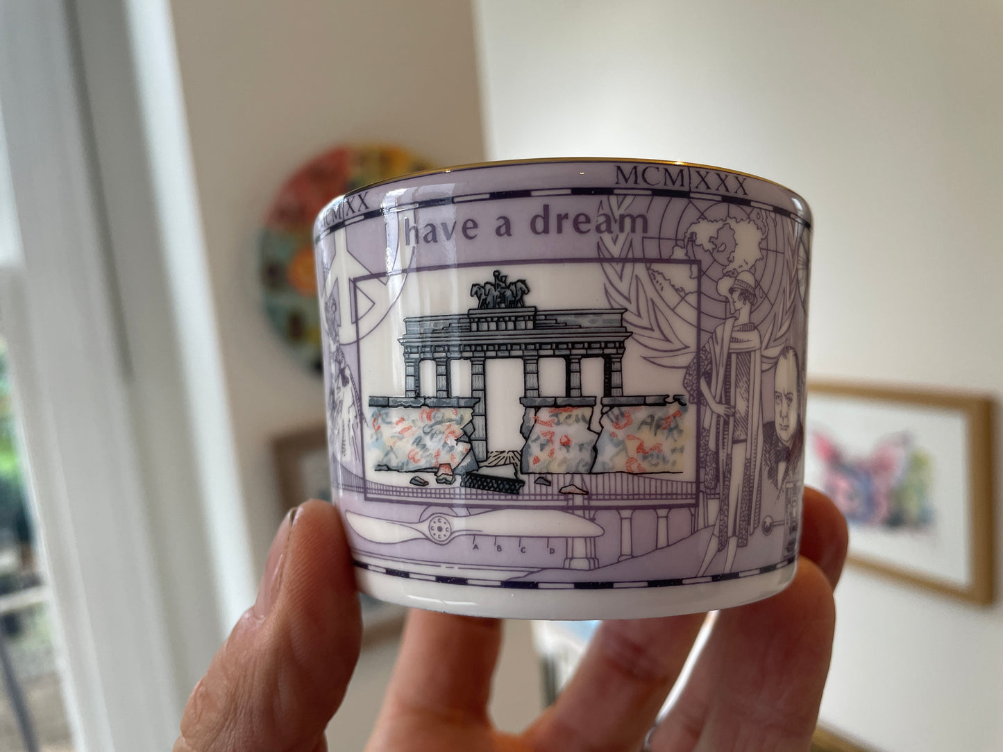 Contemporary Wedgwood Bone China – Millennium Collection ‘20th Century’ Teacup & Saucer Set (1999)