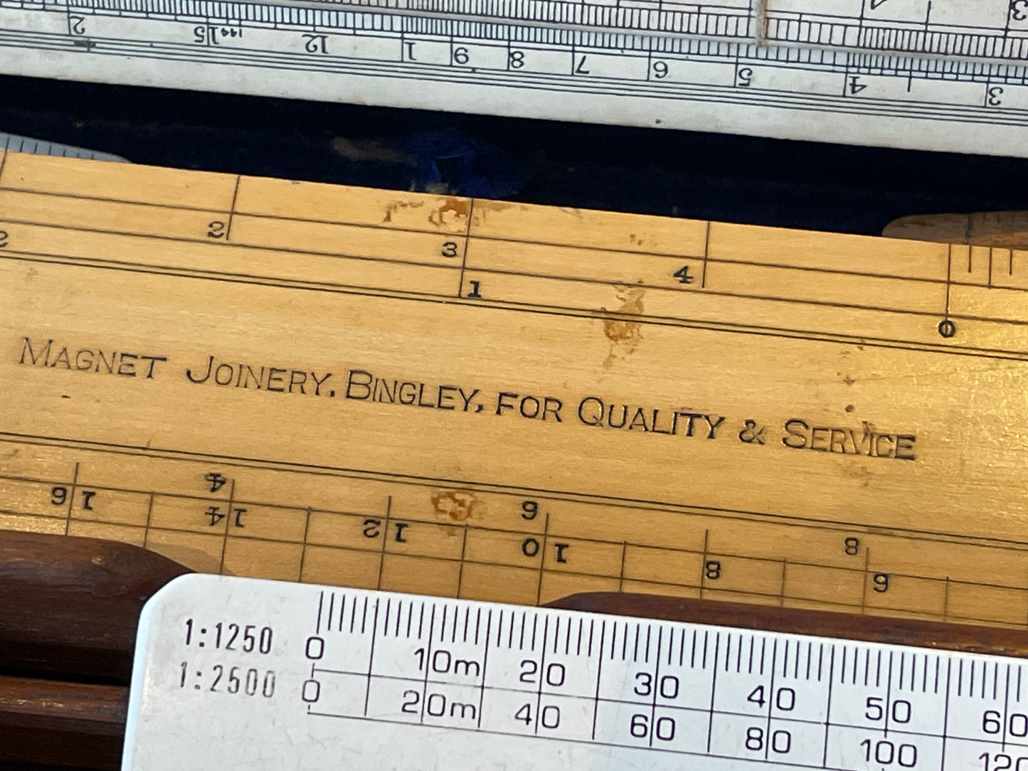 Antique British Drafting and Engineering Rules – Engine Divided Scales, Advertising Rulers and Mahogany Case Collection (c.1910–1950)