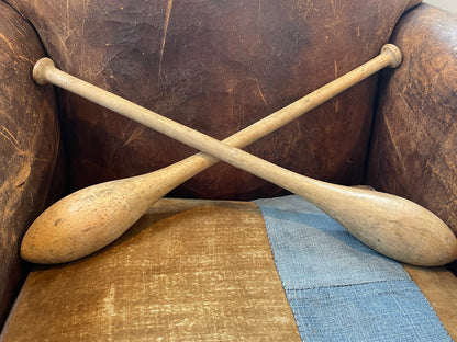 Antique British Wooden Indian Clubs – A.W. Gamages Ltd Holborn No.3 Pair (c.1900–1920)