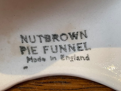 Vintage English Ceramic Pie Funnels – Nutbrown Vent & Black Bird Funnel (c.1950s–1970s)