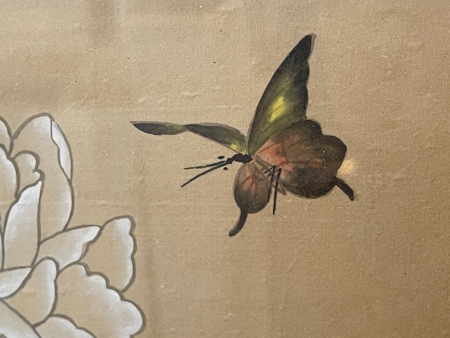 Vintage Japanese Silk Paintings – Set of Four Framed Bird-and-Flower Compositions (c.1970s–1980s)