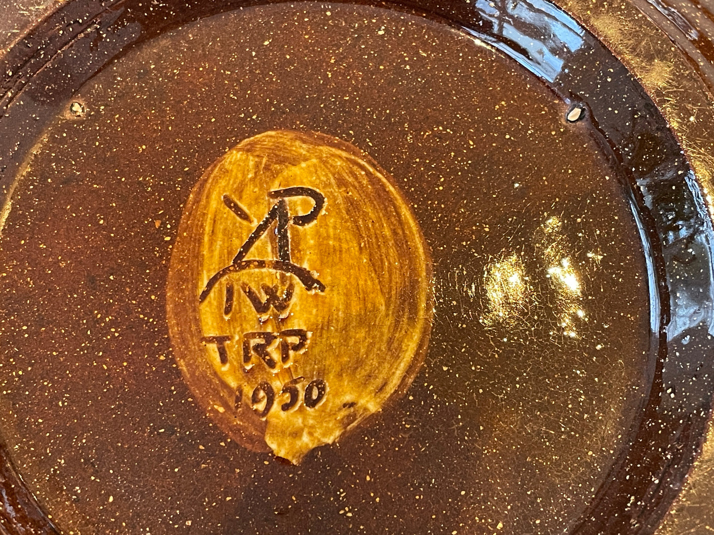 Mid-Century Poole Pottery Earthenware Bowl – Slip-Trailed Floral Design (1950)