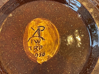 Mid-Century Poole Pottery Earthenware Bowl – Slip-Trailed Floral Design (1950)