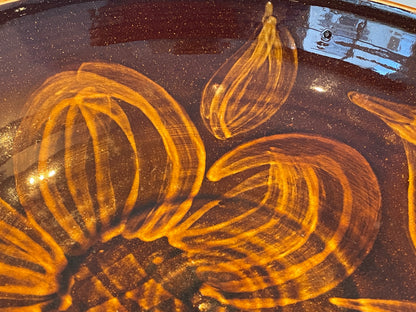 Mid-Century Poole Pottery Earthenware Bowl – Slip-Trailed Floral Design (1950)