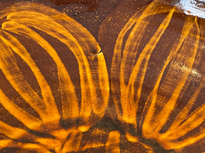 Mid-Century Poole Pottery Earthenware Bowl – Slip-Trailed Floral Design (1950)