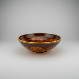 Mid-Century Poole Pottery Earthenware Bowl – Slip-Trailed Floral Design (1950)