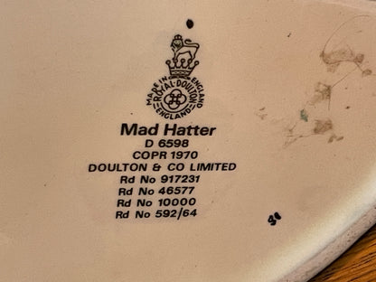 Vintage English Ceramic Character Jug – Royal Doulton ‘Mad Hatter’ D6598 (c.1970–1973)